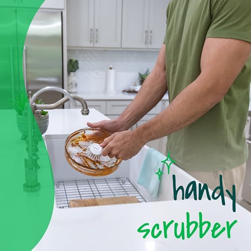Scotch-Brite Handy Brush, 1 Pack | Small & Durable Dish Brush with H&le for Scrubbing Cookware, Tubs, Sinks, Car Tires & More without Scratching