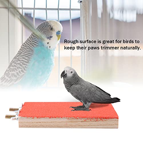 5pcs Bird Perch Stand Platform Natural Wood Parakeet Toys Cage Accessories | Colorful Rough Quartz Sand Surface, Thickened Exercise Paw Grinding Stick for, Budgies, Cockatiel, Lovebirds, Finch, Canary