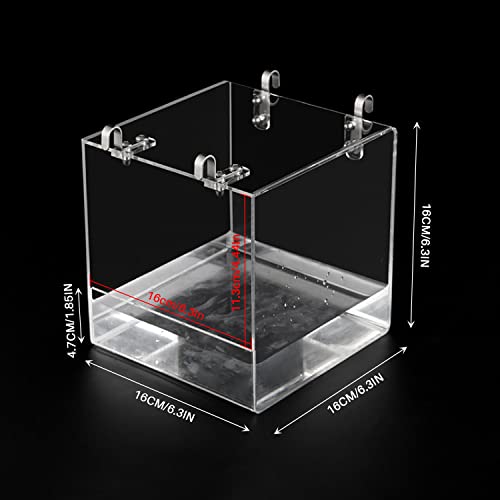 Bird Bath for Cage No-Leakage 6.4inch x 6.4inch Acrylic Clear Bird Bathtub Parrot Parakeets Shower Bird Feeder for Cage Bathtub Box for Small Bird Parrot with 4 Hooks - color: L-6.4INCHx6.4INCH