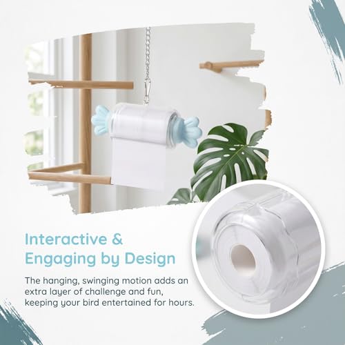 Bird Shredding Toys for Parrots,Parrot Rolling Paper Play Toy with Hanging Chain with Tissue Refill Packs,Interactive Chewing Accessory for Parakeet Cockatiel & Medium Parrot Cage Use (Blue+3Tissues) - color: Blue+3Tissues