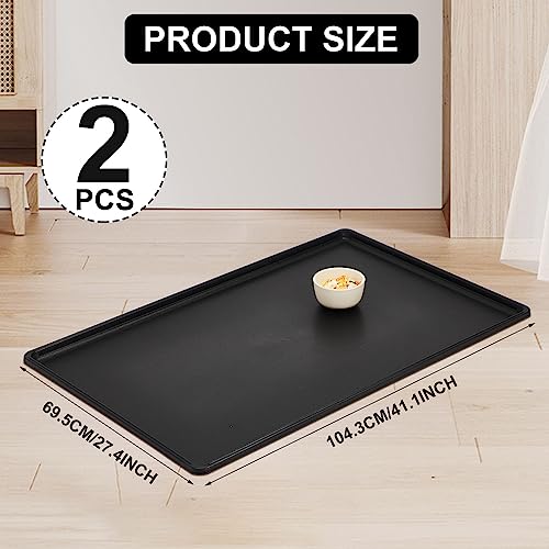 2 Pcs 42" Dog Crate Tray Replacement Dog Crate Pan Kennel Bottom Tray Replacement Plastic Bottom Pan Easy to Clean, Easy to Assemble, Ideal for Potty Training-Perfect for Pet Crates, Black - size: 42"
