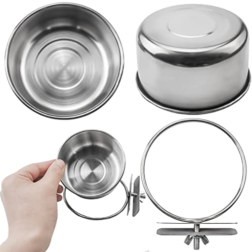 3 Pack Bird Feeding Bowls Cups Parrot Food Water Dishes, Stainless Steel Bird Bowl Cup Dish with Clamp, Birdcage Feeder Pet Cage Bowls for Cockatiel Budgie Conure Macaw Parakeet Small Animal - size: 3 Pack