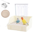 Oncpcare Electric Fountain Birdbaths Bowl with Shower, Water Circulating Bird Bathtub Parakeet Bath Parrot Bath Tub Bird Shower with USB Pump, for Garden, Birdcage, Indoor, Outside(Beige) - color: Beige