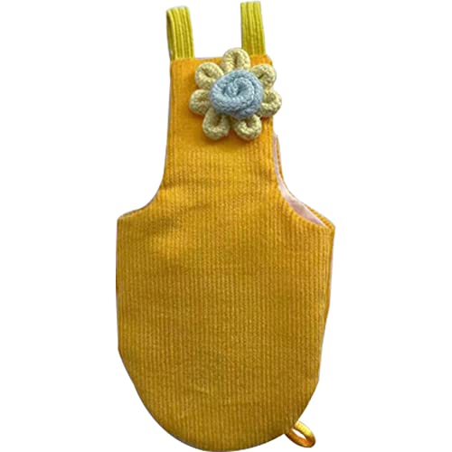WAYUTO Pet Bird Diapers Cute Sun Flower Parrot Flight Suit with Elastic Strap Harness Equippable Washable Liners Cockatiel Clothes Nappy Light Weight Warm for Small Birds Cosplay Photo Prop - color: Yellow