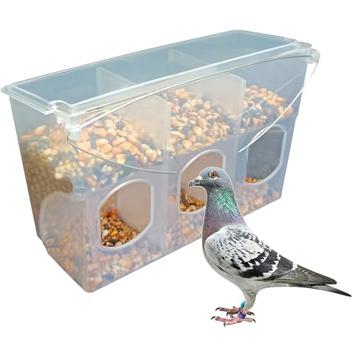 Automatic Pigeon Bird Feeder Water, Plastic Feeder Water Dispenser Drinkers for Cage, No Mess Hanging Parrot Food Feeding, Cage Accessories for Parakeet Quail Bird Chicken (3 Hole - Iron Wire) - size: 3 Hole - Iron Wire