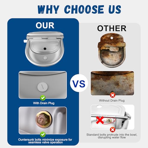 Automatic Water Dispenser for Dogs, 304 Steel Float Valve Pet Water Bowl