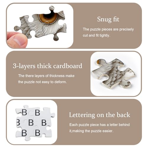 Owl Puzzles for Adults 1000 Pieces, Nature Animal Bird Unique Carved Art Puzzles, Impossible Hard Challenge Jigsaw Puzzle - style: White Owl Puzzles Puzzles