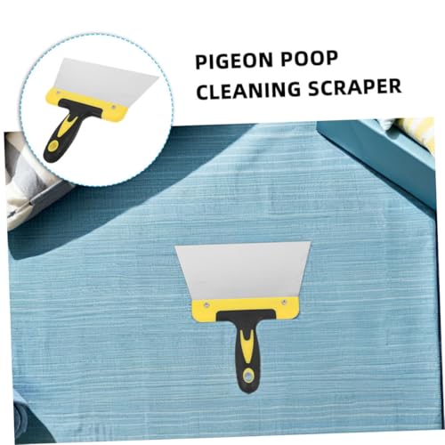 Toddmomy Stainless Steel Bird Droppings Scraper Ergonomic Poop for Effortless Cleaning of Various Surfaces Durable Cage Supplies for Droppings and More