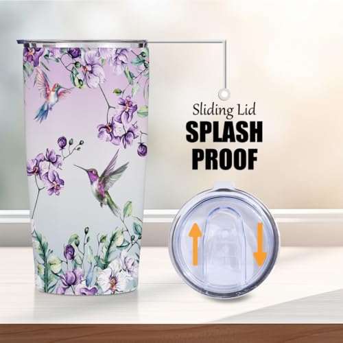 Hummingbird Gifts for Women 20 oz Tumbler, Birds Stainless Steel Insulated | Bird Themed Insulated Travel Coffee Mugs Water Bottle, Hummingbirds Lover Gifts for Women Mom Christmas Birthday Gift - color: Multi 1539
