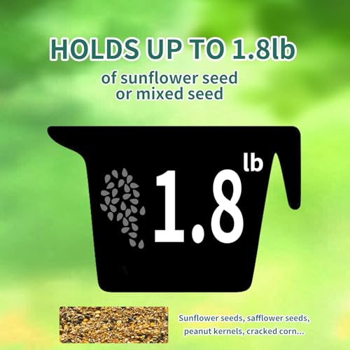 Metal Outdoor Hanging Bird Squirrel Proof Feeder, Equipped with Anti Squirrel Rotating Perch Ring Device, of Tube Bird Feeders On Garden Terraces