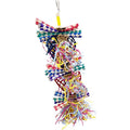 1042 Double Willow Heart Shreddy Bird Toy - Bamboo Finger Traps & Crinkle Paper Cardboard Shreds - Engaging Parakeet Bird Cage Accessories - Natural Foraging Parrot Toys for Cockatiel & Conure