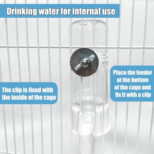 Automatic Pet Bird Water Feeder, Water Dispenser for Cage, Bird Cage Suspended Automatic Pet Water Feeder, Parrot Feeders for Parakeet Budgie Cockatiel Lovebirds Canary Finch - size: 140ml