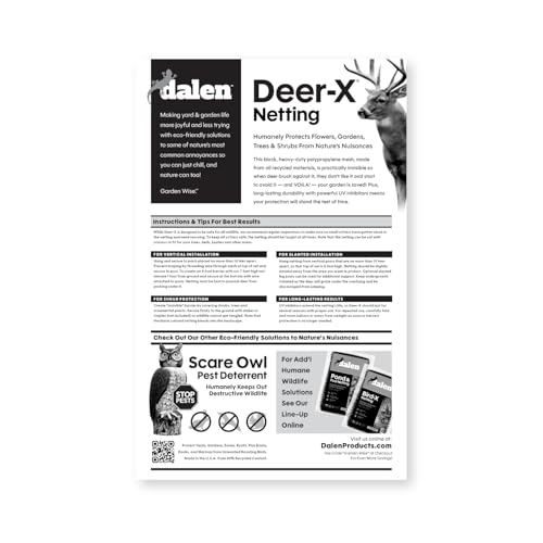 Dalen Deer-X Protective Netting for Gardens & Landscapes - 7 ft x 100 ft | Black Garden Netting, 3/4-inch Mesh - Helps Deter Deer from Vegetables, Fruits & Flowers - Made of Weather-Resistant Plastic
