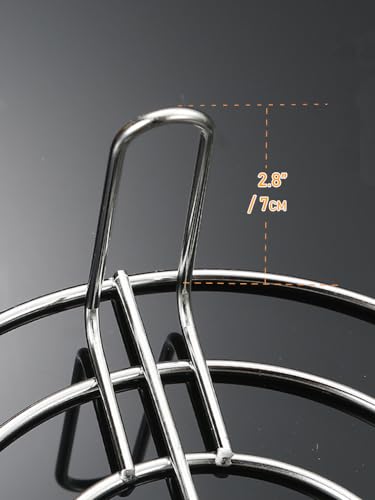 Cooking Rack with 2.8" Height Legs Round Stainless Steel with Legs Dia 8.7" Heavyweight Cross Wire Steaming Cooling Barbecue Rack/Carbon Baking Net/Grill/Pan Grate (Height 2.8",8.7"/22cm) - color: White, size: 8.7"