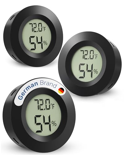 3 x Digital Hygrometer Thermometer for Indoor – Mini Humidity Meter with Accurate Sensor Temperature and Humidity Monitor for Home, Humidor, Reptile Tank – Fahrenheit (℉) /Celsius(℃)