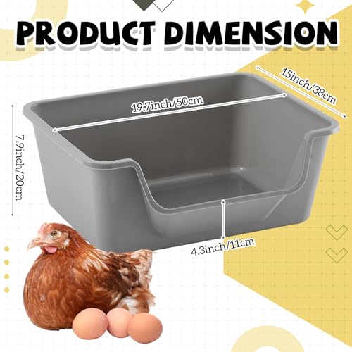 Reallnaive 6 Pcs Washable Chicken Nesting Box, Floor Durable Chicken Coop Accessories Easy Clean Plastic Square for Hens Ducks and Poultry for Egg Collection Backyard