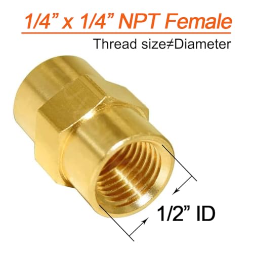 Joywayus Solid Brass QCC1 Nut Propane Gas Fitting with 1/4" NPT Male Pipe Thread, 1/4" NPT Female Coupler, 1/4" NPT Male x 3/8" Flare Male Adapter Kit