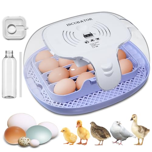 16 Egg Incubator with Automatic Egg Turning and Humidity Control,360 Degree View with Clear Window, Incubators for Hatching Eggs, Chicken, Ducks, Goose, Pigeon, Quail, Parrot - size: 16 Eggs