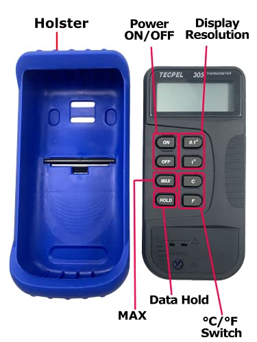DTM-305 Digital Single Input Thermocouple Thermometer with Type k thermocouple Probe (TPK-01)