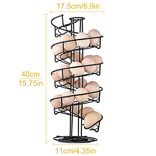 Toplife Spiral Design Metal Egg Skelter Dispenser Rack, Storage Display Rack, Black - color: Black