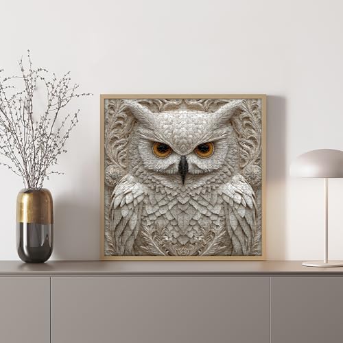 Owl Puzzles for Adults 1000 Pieces, Nature Animal Bird Unique Carved Art Puzzles, Impossible Hard Challenge Jigsaw Puzzle - style: White Owl Puzzles Puzzles