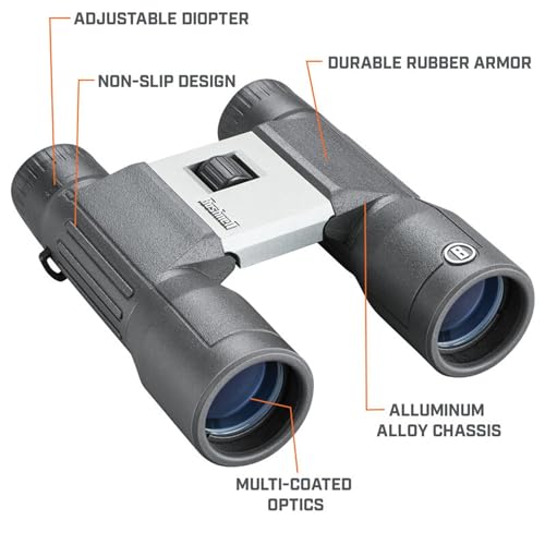 Bushnell PowerView 2 Binoculars, High-Definition Binoculars with Multi-Coated Lenses, Durable Aluminum Alloy Chassis, Wide Field of View, Ideal for Wildlife Observation, Hiking and Sporting Events - style: 16x32