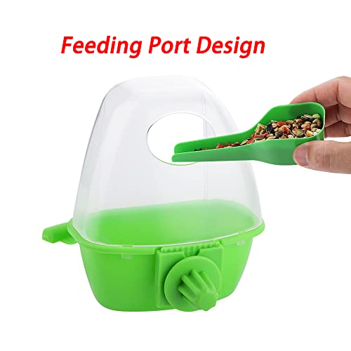3 Pcs Small Bird Slot Feeder No Mess Cage Hanging Feeder Cup Plastic Food Feeding Box for Parakeet Budgies Cockatiel Lovebird Small Birds