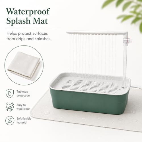Parrot Bathtub Indoor Automatic Bath Shower,Bird Bath with Pump(Big Green) | Bathtub with Running Water,Large Bird Shower Fountain,for Birds African Grey Amazon Conure Parakeet Cockatiel - color: Green