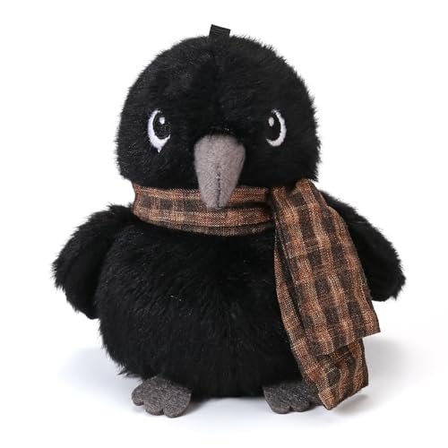 Black Crow Plushies with Shawls Bird Stuffed Animal Bag Pendant Little Crow Stuffed Plush Toy Christmas Birthday Valentine's Day Gift for Kids Girlfrends - color: Crow