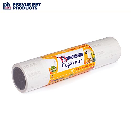 Prevue Pet Products T3 Cage Liner - Bird Cage Accessories, 100 ft Odor Absorbent Protection, Universal Liner for All Birds, Fits Small, Medium, and Large Enclosures, Simplifies Cleaning - Large Size - size: 18 in / 100 ft