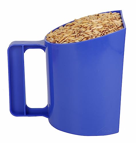 Feed Scoop - Grain Scoop for Horse,Heavy Duty Plastic Large Food Scoop for Large Dogs Livestock 1.8 Quart/7.2Cups (Blue) - color: Blue