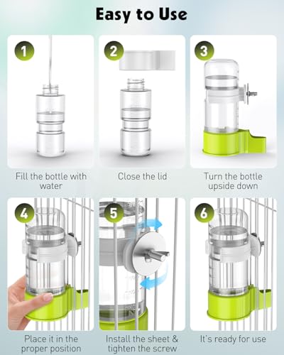 Pawfly 2 Pcs Bird Water Dispenser, Automatic Bird Water Feeder, Plastic Bird Cage Water Dispenser, White&Green Parrot Waterer for Parakeet Cockatiel Budgie Lovebirds (Not Fit for Food Feeding) - color: White&Green, size: 2 PC