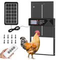 Automatic Chicken Coop Door Solar Powered with 4 Modes and Anti-Pinch | LCD screen electric chicken coop door with Timer & Light Sensor, Aluminum Alloy Chicken Door with Anti-Pinch, Remote Control