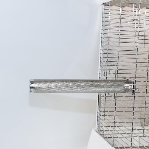 AOTU Large Bird Perch Stainless Steel Parrot Perches Bird Stand for Cage Durable Beak & Claw Trimming Grinding Perch for Birds Parrot Cage Accessory (M: 9.8" x 1.2") - size: M: 9.8" x 1.2"