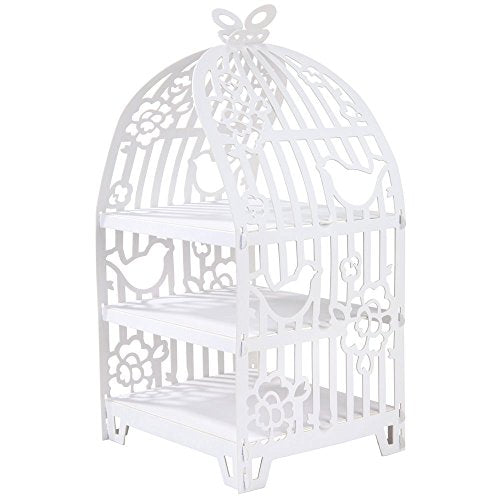 Talking Tables White Cake Stand Birdcage Centrepiece | Great For Tea Party, Birthday Party, Baby Shower, Wedding And Anniversary | Paper