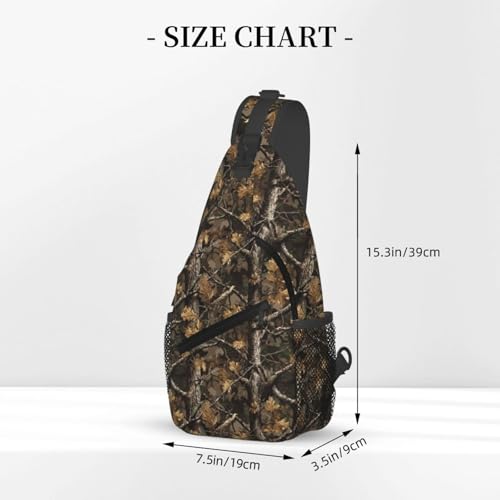 Camo Sling Bag for Women, Crossbody Bag Forest Camouflage Sling Backpack for Men, Casual Shoulder Bags Lightweight Gym Outdoor Sports Travel Hiking Fishing Daypack - color: Camo