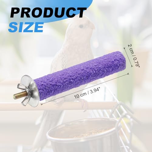 Bird Perch Stand, Colorful Paw Grinding Stick, Wood Rough-surfaced Perch Parrot Stand 10 x 2 Cm, (Purple, 2 Pcs), Intended for Home/Animal Parks/Pet Stores - color: Purple, size: 10 x 2 cm / 3.94 x 0.71 inch