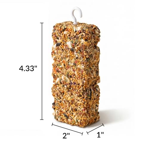 2 PCS Natural Bird Grain Treat Sticks, Blend Foraging Toys for Stress Relief, Metal Hook, for Budgies, Cockatiels, Lovebirds, Conures, Parakeets, Small to Medium Birds