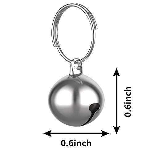 24 Sets of Cat Bells for Cat and Dog Collar Pendant Pet Bell Pet Pendant Accessories - color: Silver