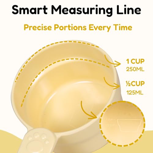 1 Cup Dog Food Scoop, Extra Long Handle Sturdy Melamine Pet Food Measuring Scoop with Clear Marking Lines, BPA-Free, Shatterproof, Dishwasher Safe (Butter Yellow, 1 Cup) - color: Butter Yellow, size: 1 Cup