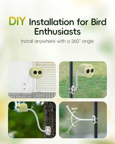 Hibird 4K HD Smart Bird Feeder Camera Solar Powered, 2.4G/5G Dual WiFi Wireless Outdoor, 6X Slow Motion Auto Bird Video Capture, Instant Notifications, AI Identify 10000+ Species for Everyone