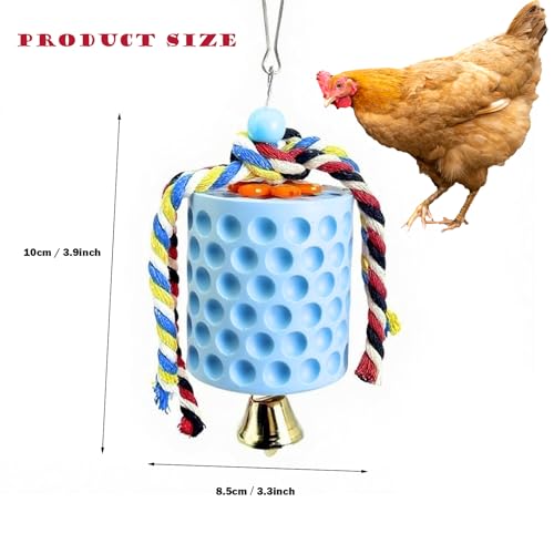 KABASI Bird Beak Grinding Stone, Parrot Chew Toys Calcium Stone with Bells | Chicken Coop Accessories, Cage Toys for Cockatiel Parakeet Budgies Hamster Chinchilla Rabbit African Grey Chick Poultry