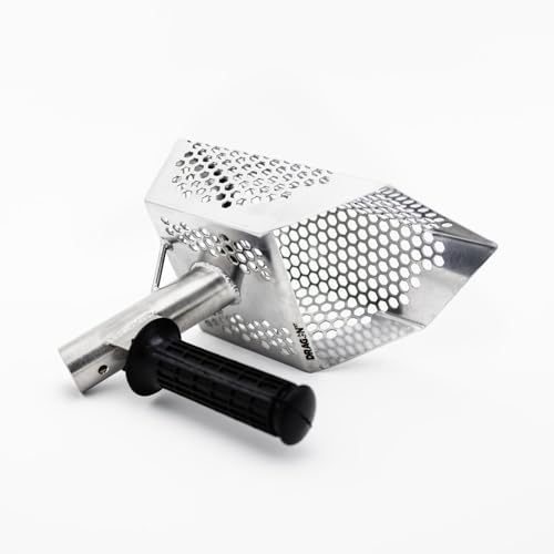 Outlaw Premium Stainless Steel Beach Sand Scoop Sifter with Front Handle and Long Handle Mount - size: Scoop
