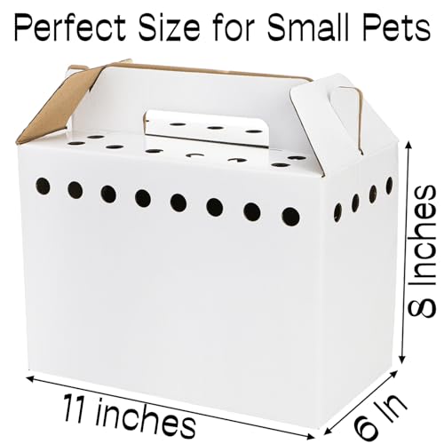 Coloch 20 Pack Cardboard Pet Carrier for Small Pets, 11x8x6 Inches Disposable Pet Transport Box for Pullets, Fowls, Hamsters, Gerbils, Reptiles, Guinea Pigs