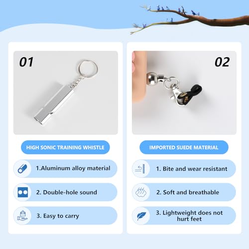 Bird Leash, Elyssnova 2024 New Bird Harness, Retractable Parrot Leash, Used for Bird Flight Training, 0-20 Feet Freely Adjustable, Suitable for Various Birds