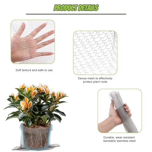 16 Pcs Gopher Baskets 10 Gallon Root Guard Proof Stainless Wire Steel Trap | 18" X 20" Mesh Cage with Gloves Root Protection for Gophers Moles Voles, Bulbs Tubers Trees Orchid Flowers Planting Baskets - size: 20"X18"-16 Pack