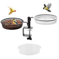 Deck Bird Feeders Platform Bird Feeder Deck Mount Bird Bath Spa for Dual Use Deck Flower Stand Flower Pot Great for Attracting Birds Detachable and Adjustable Heavy Duty Sturdy Steel,Bronze - color: deck bird feeder bronze-1pack