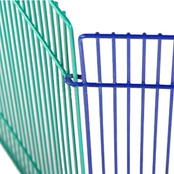 MidWest Homes for Pets Small Animal Pet Playpen/Exercise Pen, Blue and Green,1 Count (Pack of 1), Small Animal Playpen. - color: Playpen, size: 32"L x 32"W x 15"H