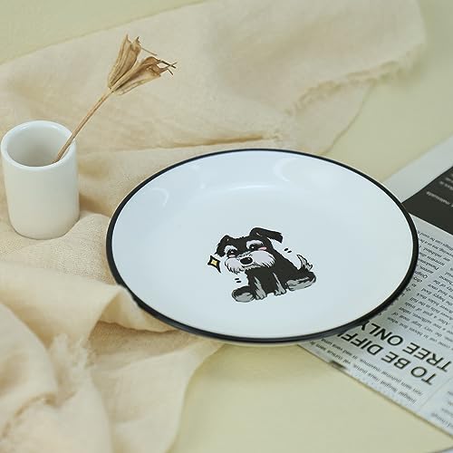 Funny Cartoon Cute Dogs Pattern Ceramic Sauce Dishes, Seasoning Dishes, Sushi Soy Dipping Bowls, Appetizer Plates, Dessert Plates, Little Cat Bird Feeding Bowls, Set of 6-Cute Dogs-5 Inch - color: Cute Dogs, size: 5 Inch