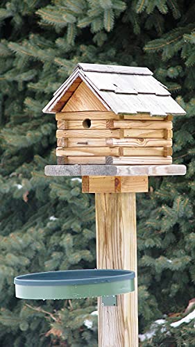 Farm Innovators Heated Bird Bath, 1 Quart Capacity, Outdoor Decor Shallow Bath Tray for Birds - Birdbath with Deck, Clamp, and Ground Mount Options | Thermostatically controlled, innovative design allows for 3 different mounting options: deck, clamp and g